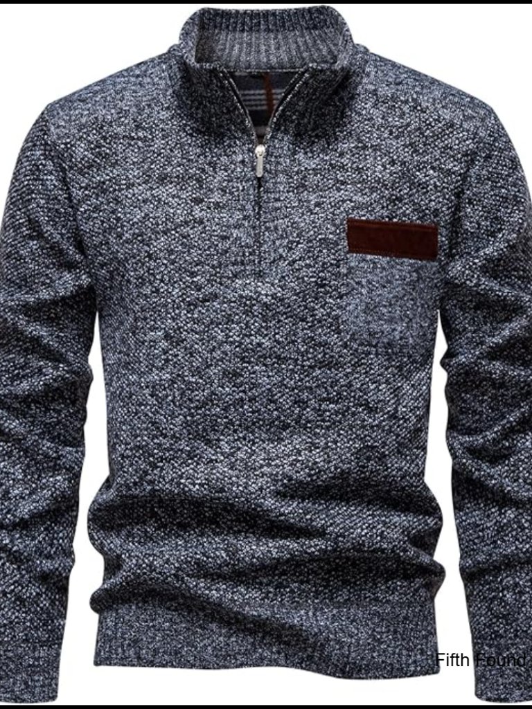 Slim Fit Quarter Zip Pullover Sweater Long Sleeve Mock Neck Casual